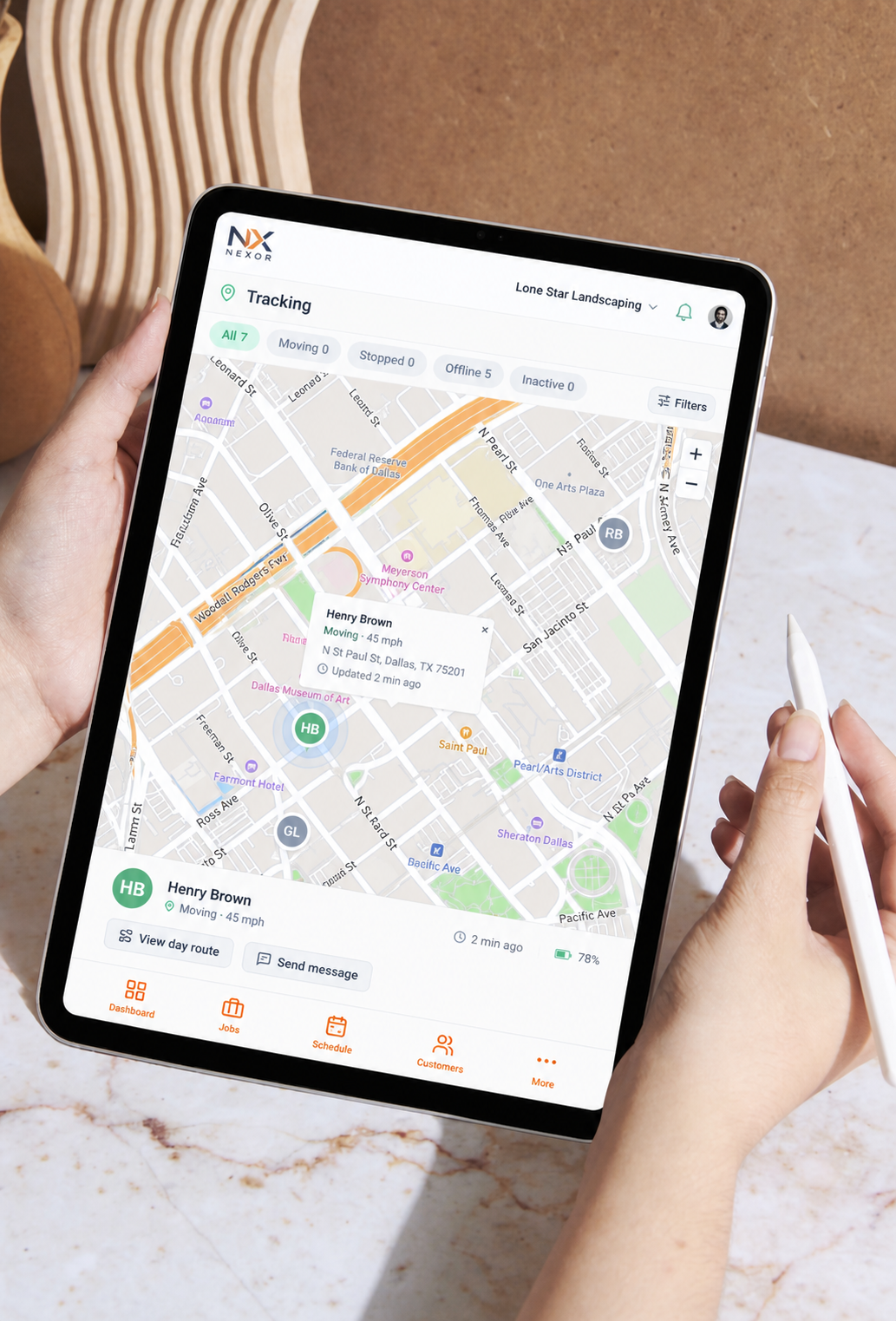 Live GPS tracking of field teams